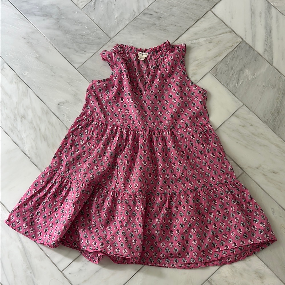 Girls Crewcuts Pink Tiered Sundress Sleeveless V-Neck Size L